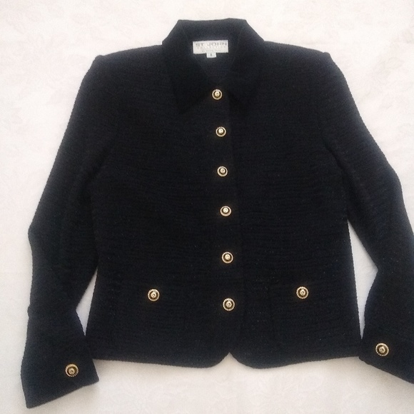 St. John Sweaters - St John Collection vintage iconic signature buttons collared lady cardigan